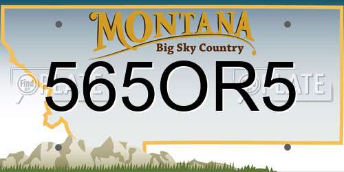565OR5 Montana License Plate
