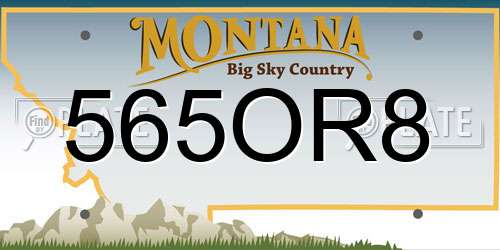 565OR8 Montana License Plate