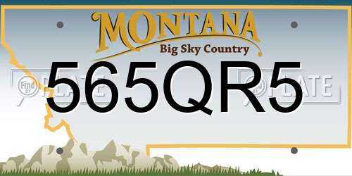 565QR5 Montana License Plate