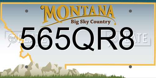 565QR8 Montana License Plate