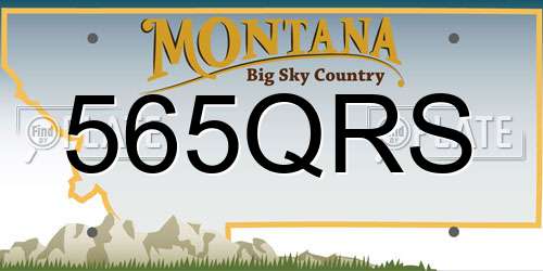 565QRS Montana License Plate