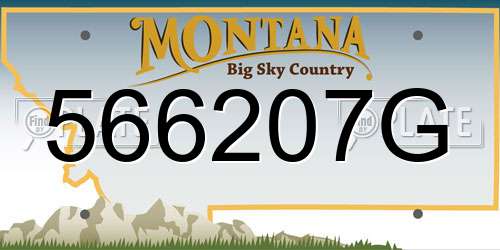 566207G Montana License Plate