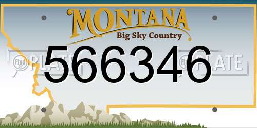 566346 Montana License Plate