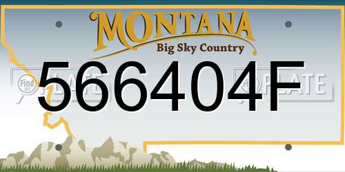 566404F Montana License Plate