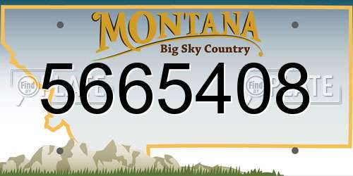 5665408 Montana License Plate