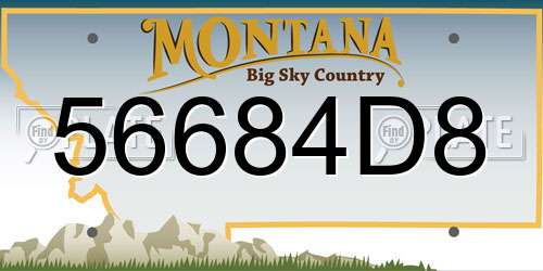 56684D8 Montana License Plate