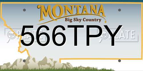 566TPY Montana License Plate