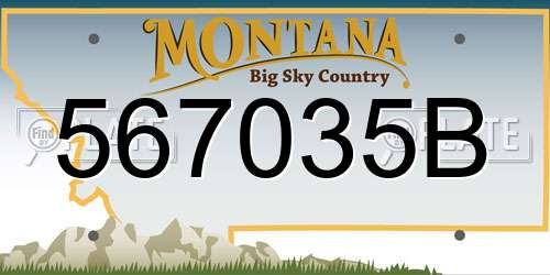 567035B Montana License Plate