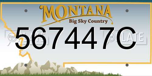 567447C Montana License Plate