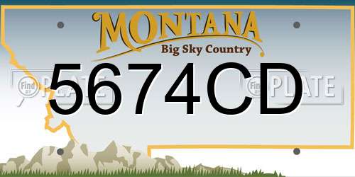 5674CD Montana License Plate