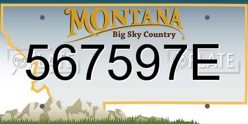 567597E Montana License Plate