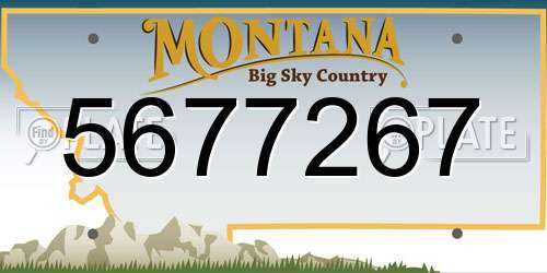 5677267 Montana License Plate