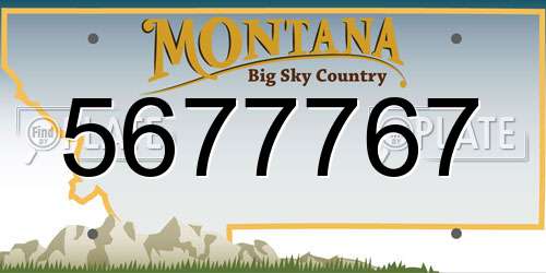 5677767 Montana License Plate
