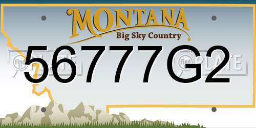 56777G2 Montana License Plate