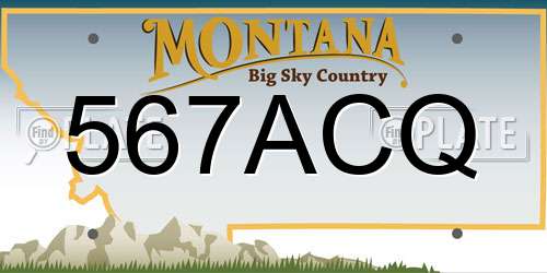 567ACQ Montana License Plate