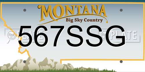 567SSG Montana License Plate