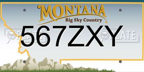567ZXY Montana License Plate