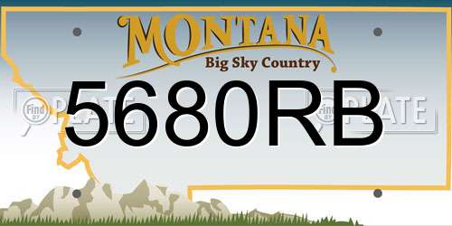5680RB Montana License Plate