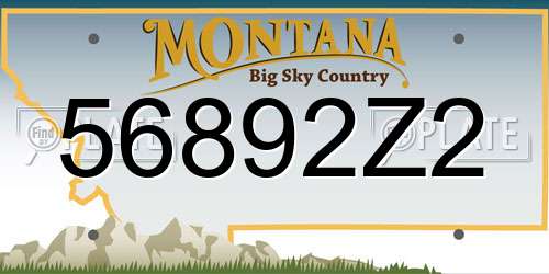 56892Z2 Montana License Plate