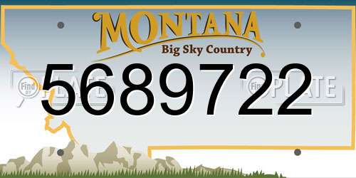 5689722 Montana License Plate