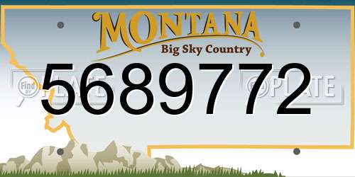 5689772 Montana License Plate