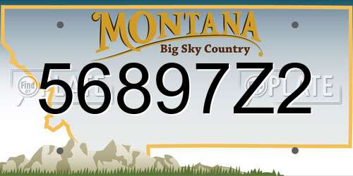 56897Z2 Montana License Plate
