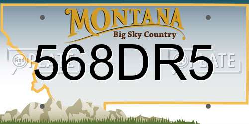 568DR5 Montana License Plate