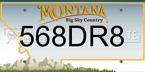 568DR8 Montana License Plate