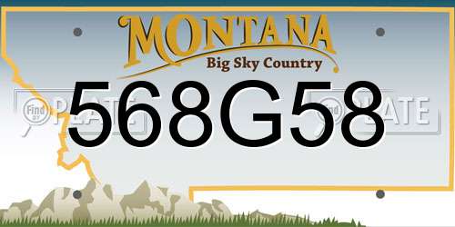 568G58 Montana License Plate