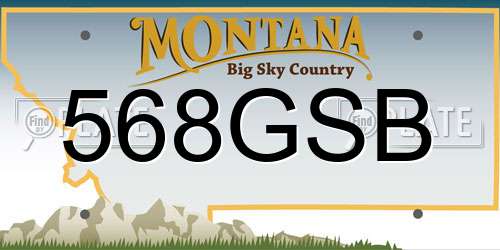 568GSB Montana License Plate