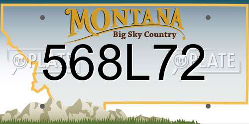 568L72 Montana License Plate