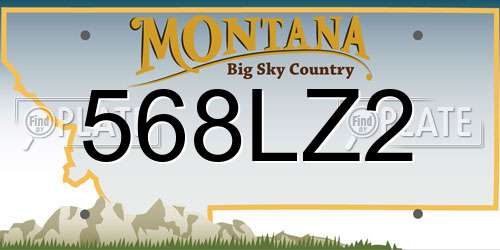568LZ2 Montana License Plate