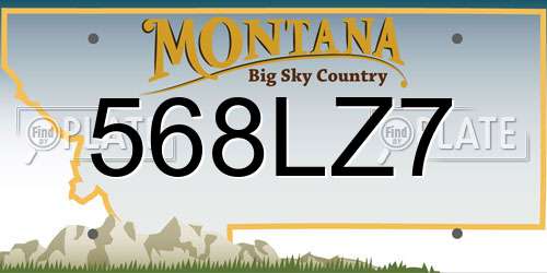 568LZ7 Montana License Plate