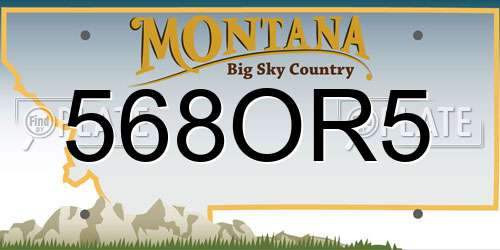 568OR5 Montana License Plate