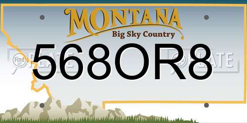 568OR8 Montana License Plate