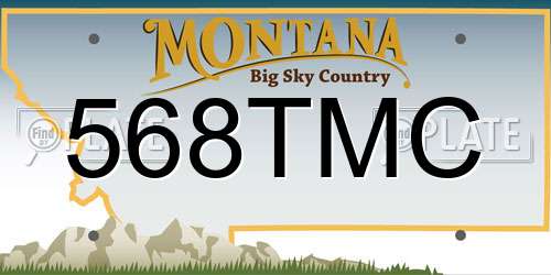 568TMC Montana License Plate