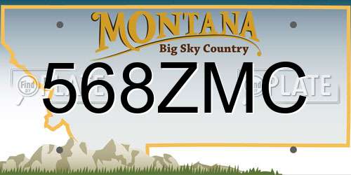 568ZMC Montana License Plate