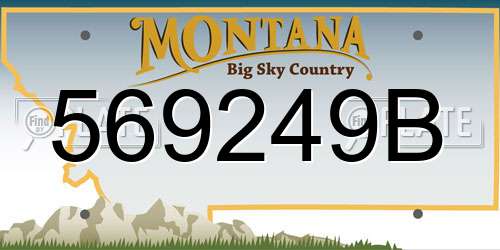 569249B Montana License Plate