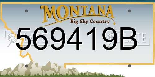 569419B Montana License Plate