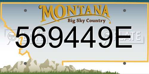 569449E Montana License Plate