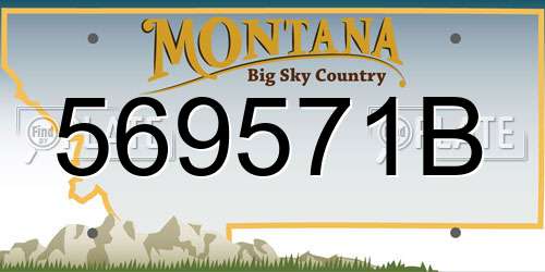 569571B Montana License Plate