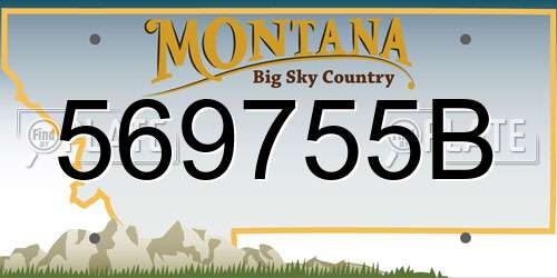 569755B Montana License Plate