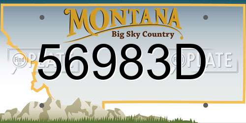 56983D Montana License Plate