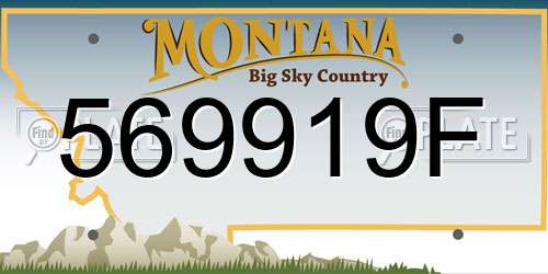 569919F Montana License Plate