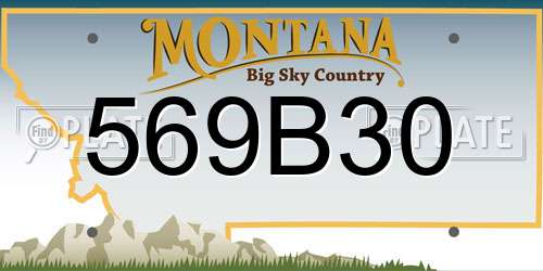 569B30 Montana License Plate