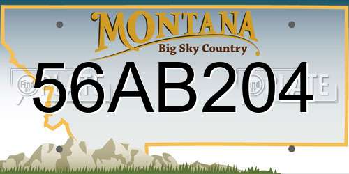56AB204 Montana License Plate