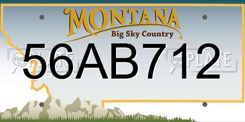 56AB712 Montana License Plate