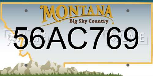 56AC769 Montana License Plate