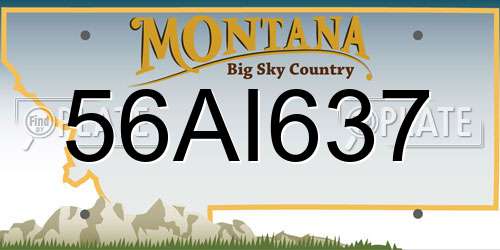 56AI637 Montana License Plate