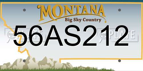 56AS212 Montana License Plate